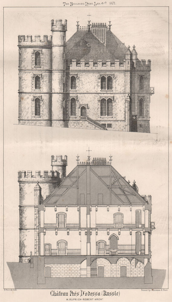 Château Pies d'Odessa (Russie); M. Ruprich-Robert, Architect. Ukraine 1871